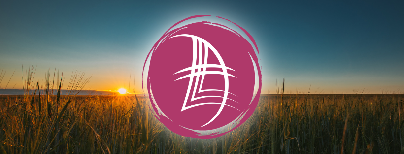 Talvinen maisema, jossa Lounais-Suomen Lihastautiyhdistyksen logo