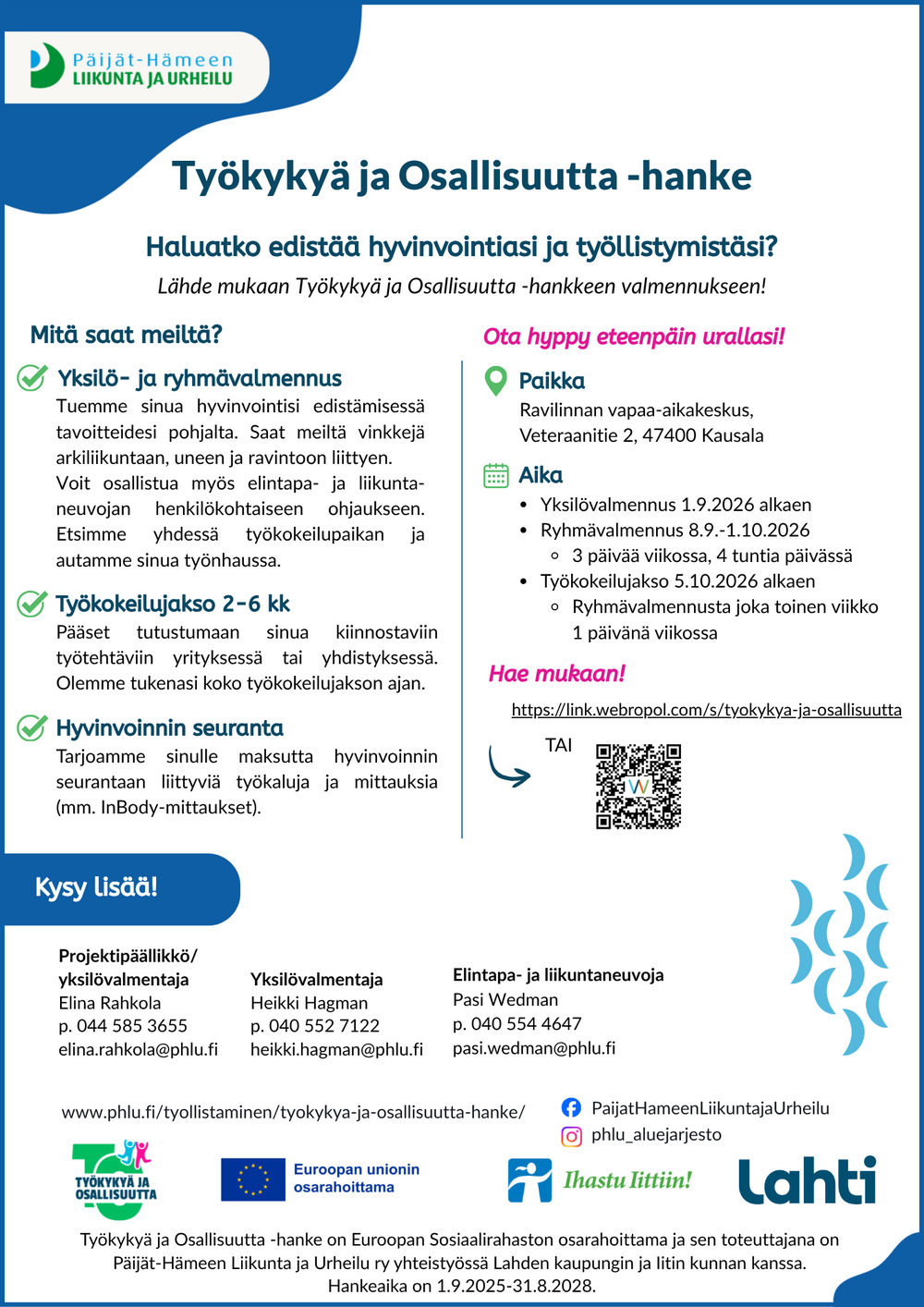 Työkykyä ja Osallisuutta -hankkeen asiakasesite, Iitti.