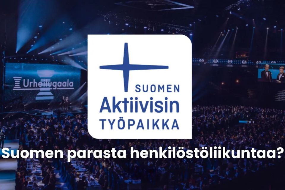 Suomen aktiivisin työpaikka -logo.