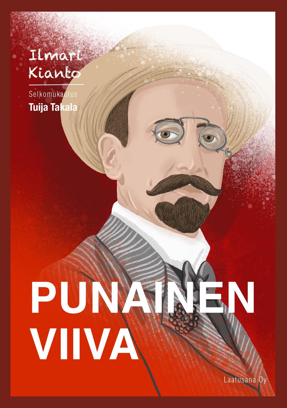 Selkomukaistetun Ilmari Kiannon Punainen viiva -kirjan kansikuva.