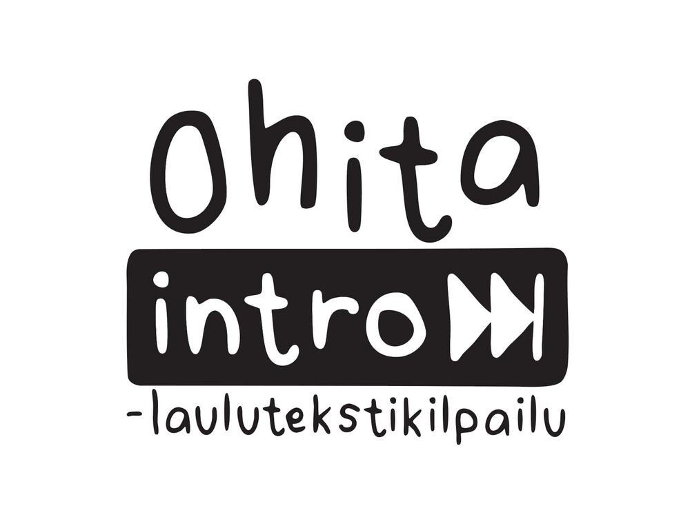 Sininen Ohita Intron logo, jossa on kaksi kahdeksasosanuottia palkilla yhdistettynä.