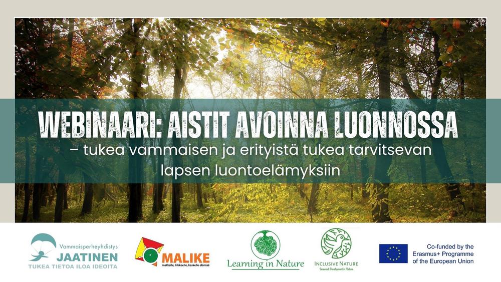 Aisti avoinna luonnossa -webinaarin ilmoitus. 