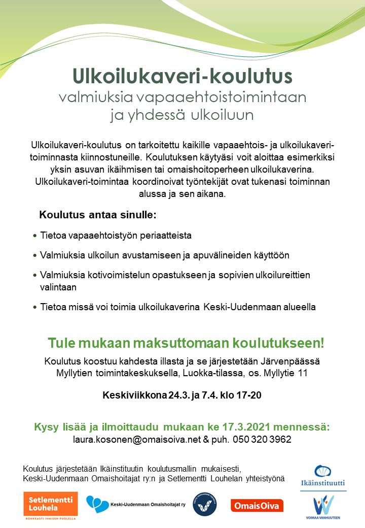 Järvenpään Ulkoilukaveri-koulutuksen mainoskuva