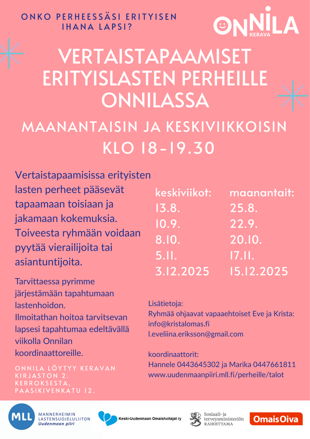 Keravan erityislasten vanhempien vertaisryhmän mainoskuva