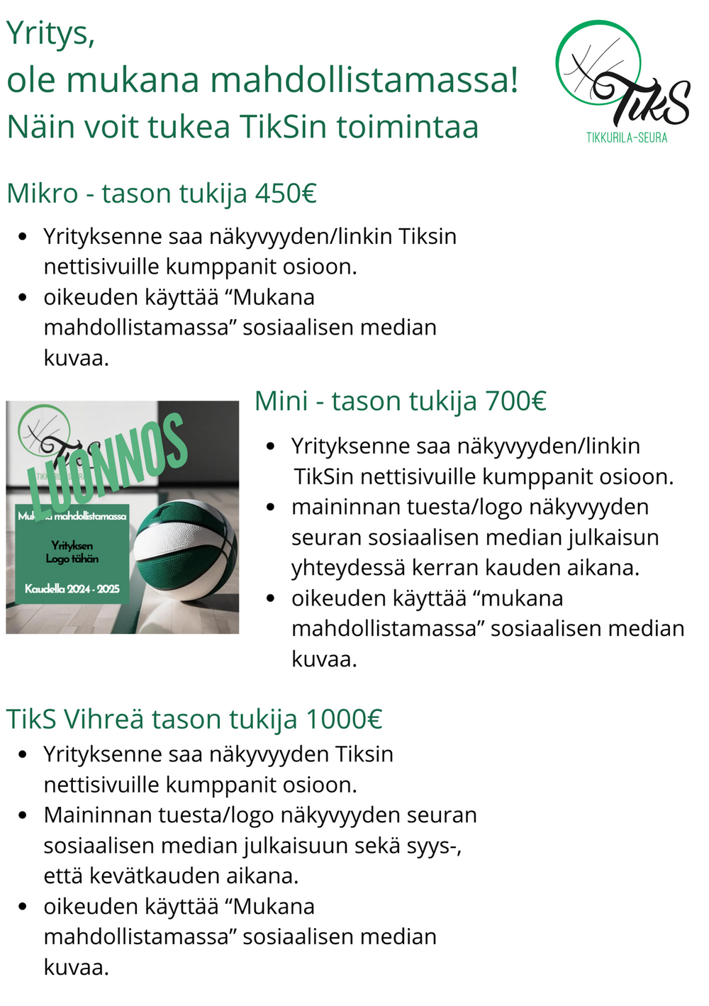 Yritys tukemaan urheilua. Tue lasten ja nuorten liikuntaa. Miten saa positiivista näkyvyyttä yritykselle.