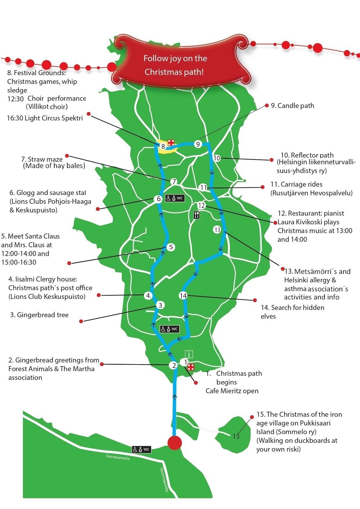 The programme of Seurasaari Christmas Path 