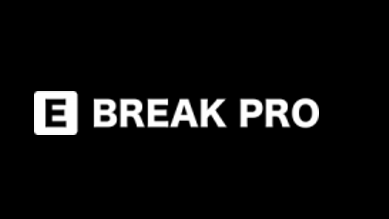 Break Pro taukoliikuntasovelluksen logo valkoisella tekstillä mustalla taustalla.