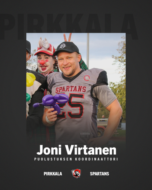 Joni Virtanen puolustuksen koordinaattoriksi - Pirkkala Spartans