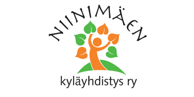 oranssin ja vihreän värinen logo, jossa lukee "Niinimäen kyläyhdistys ry".