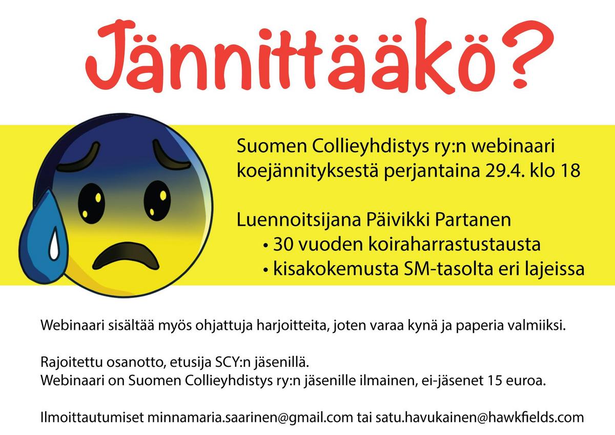 Webinaari koejännityksestä ja keinoista sen hallitsemiseksi | Suomen  Collieyhdistys ry / Finlands Collieförening rf