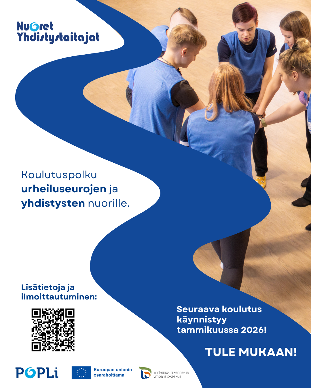 Kuva Nuoret yhdistystaitajat -koulutusesitteestä 2026. Seuraava koulutus käynnistyy tammikuussa 2026.