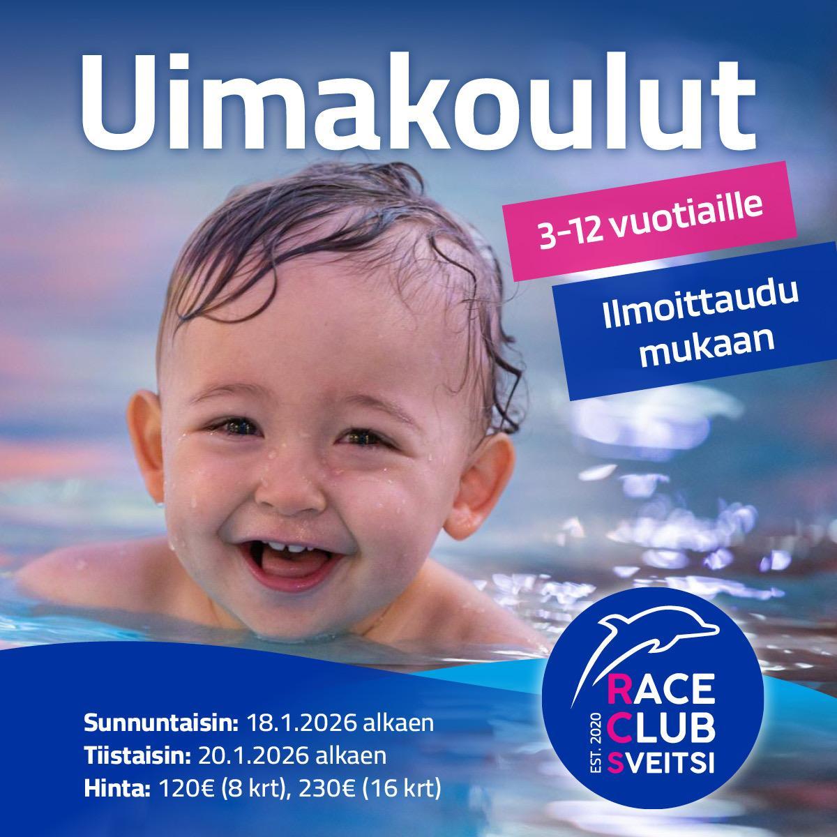 Tässä on kuva, jota klikkaamalla pääset ilmoittautumaan lasten uimakouluihin. 