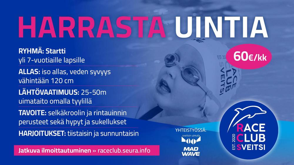 Tässä on kuva, jota klikkaamalla pääset ilmoittautumaan Startti-kilpauintiryhmään. Startti-ryhmä on tarkoitettu lapsille. 