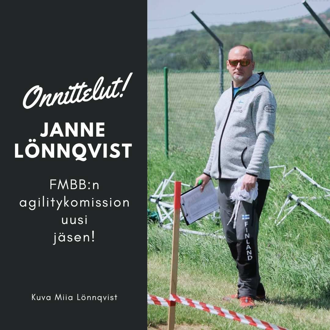 Janne Lönnqvist, FMBB:n agilitykomission uusi jäsen. 
Kuva Miia Lönnqvist