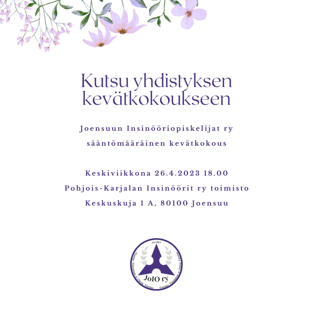 Joensuun Insinööriopiskelijat ry:n kokouskutsu