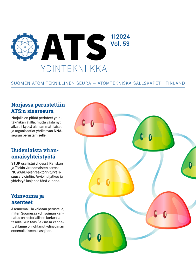 Lehden ATS Ydintekniikka 1-2024 kansikuva.