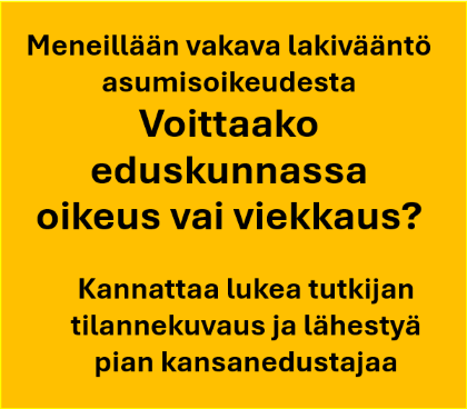 Voittaako eduskunnassa oikeus vai viekkaus?