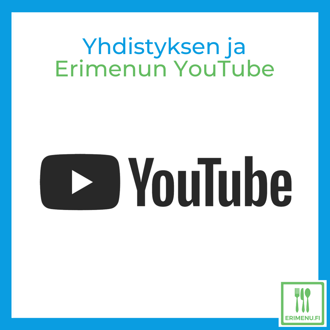 YouTube-logo, jota klikkaamalla ohjautuu yhdistyksen ja Erimenun YouTube-kanavalle.