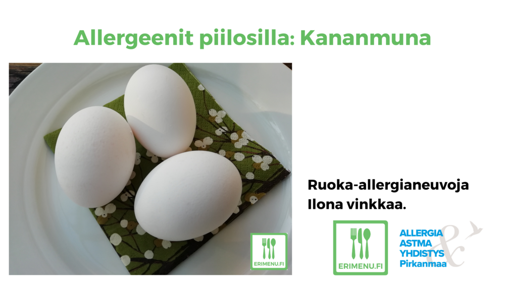 Kuvituskuvana kananmunia ja tekstinä videon nimi.