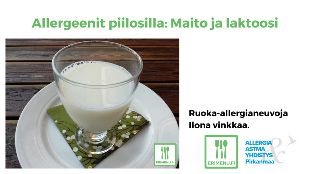 Kuvituskuvana lasi maitoa ja tekstinä videon nimi.