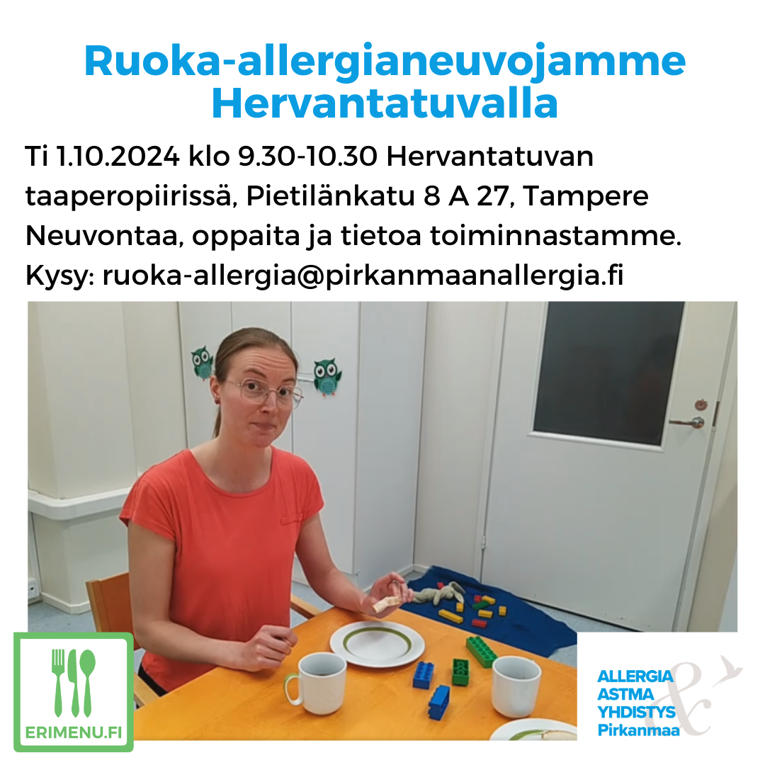 Kuvituskuvana neuvojamme istumassa kahvipöydän ääressä ja lattialla pienten lasten duplo-palikoita ja tekstinä tilaisuuden aika ja paikka.
