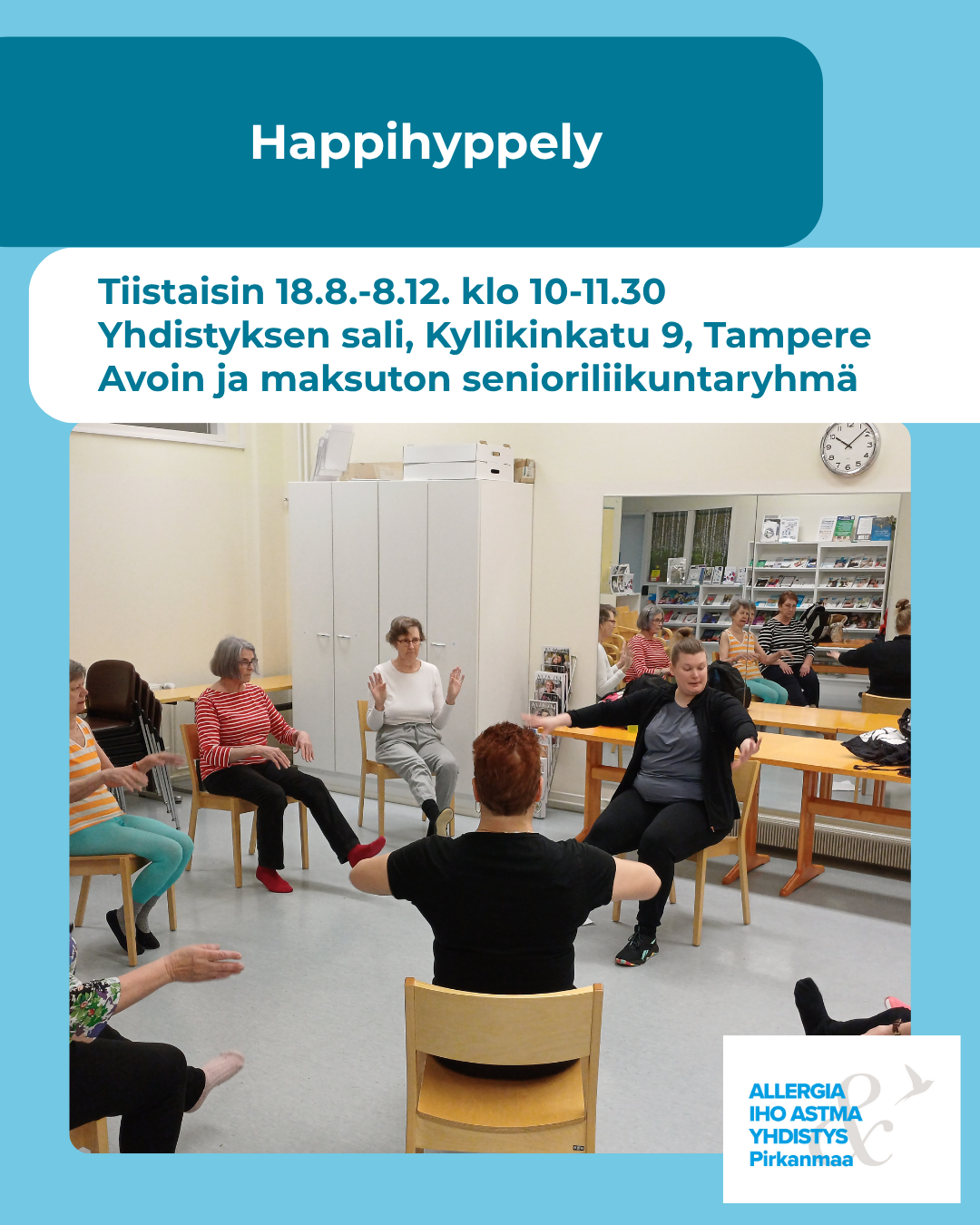 Kuvituskuvana kaksi ihmistä kävelemässä lumisella metsätiellä. Tekstinä tilaisuuden aika ja paikka.