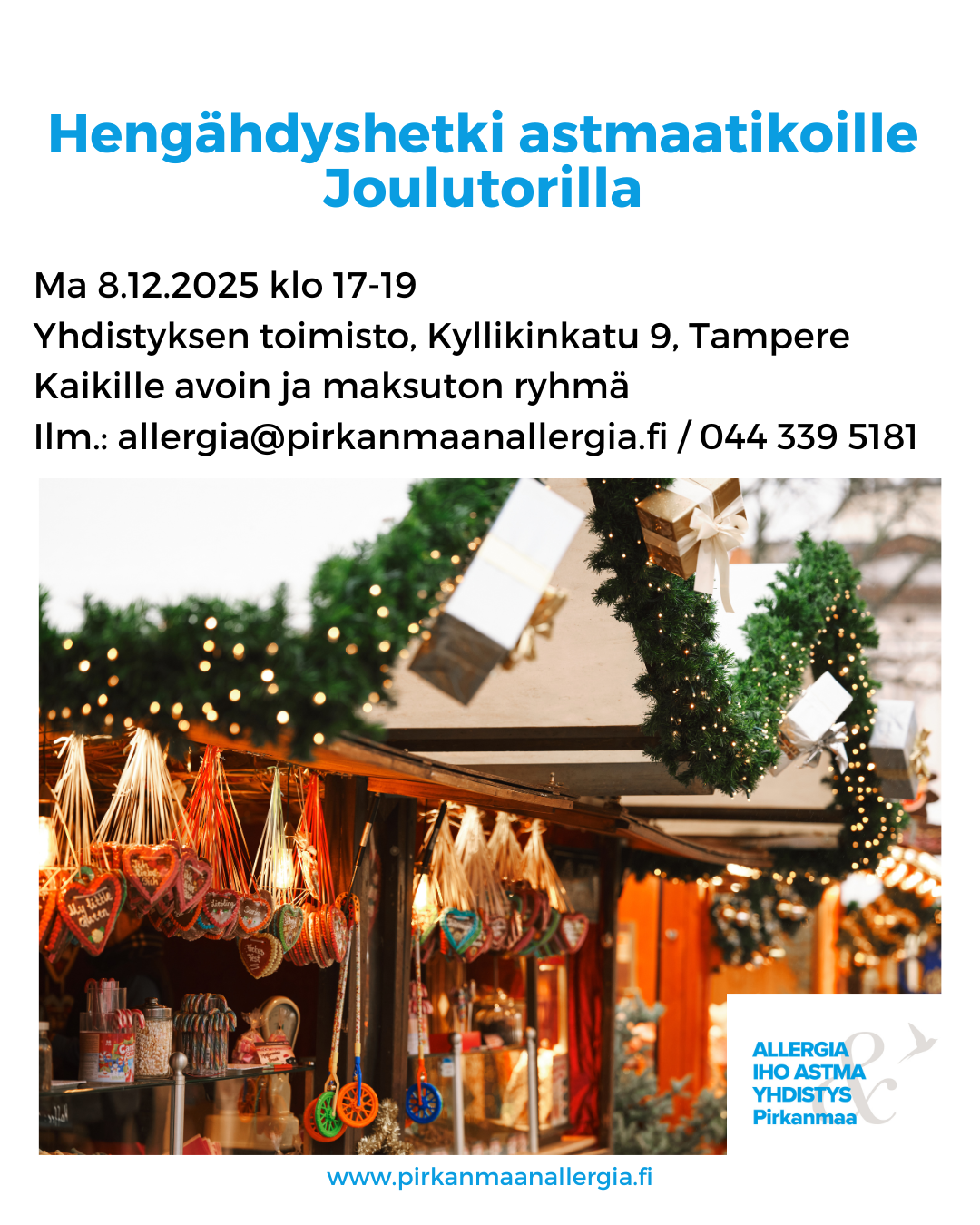 Kuvituskuvassa joulutorin kojuja, joissa myydään makeisia. 