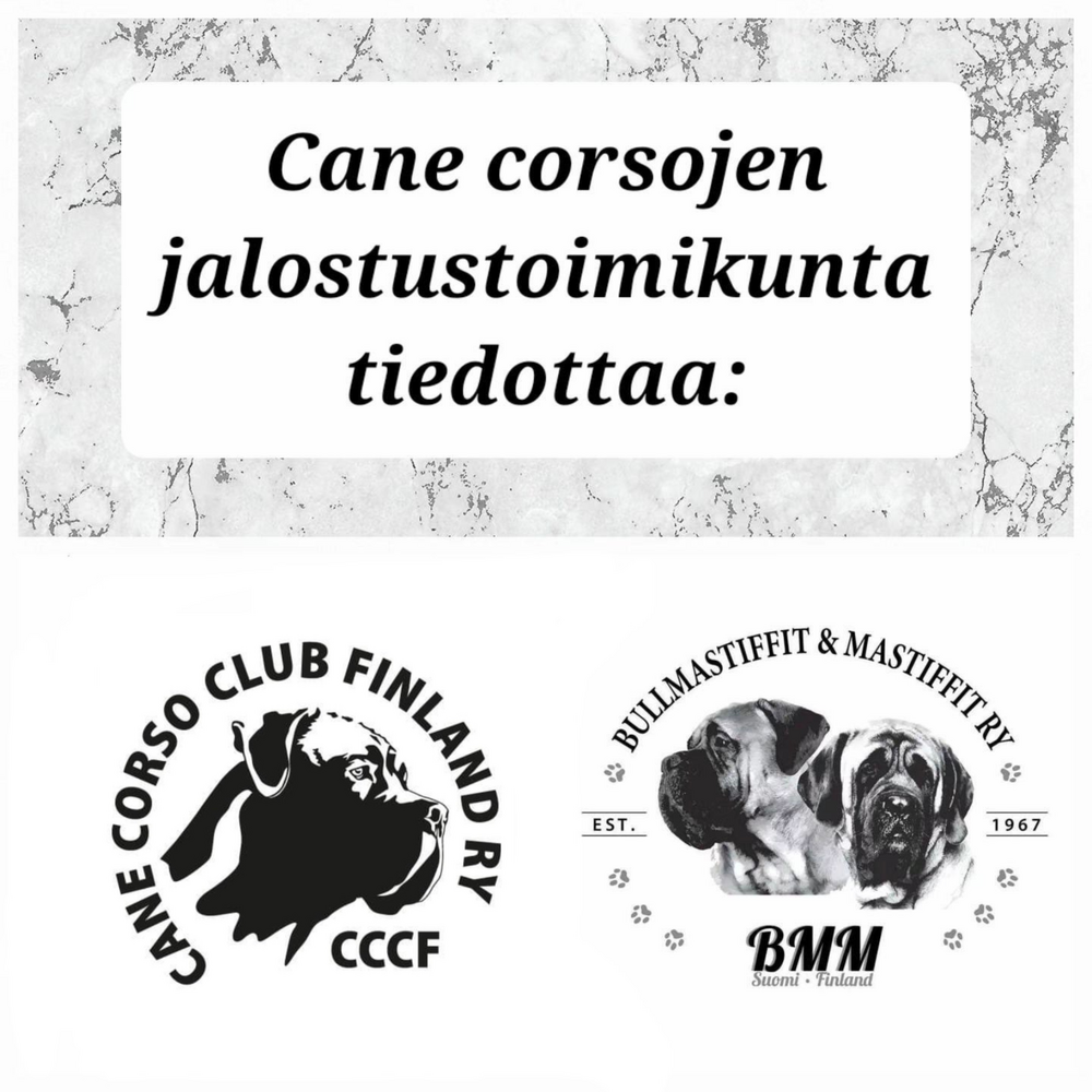 cane corsojen jalostustoimikunta tiedottaa, SCCY:n ja BMMry:n logot