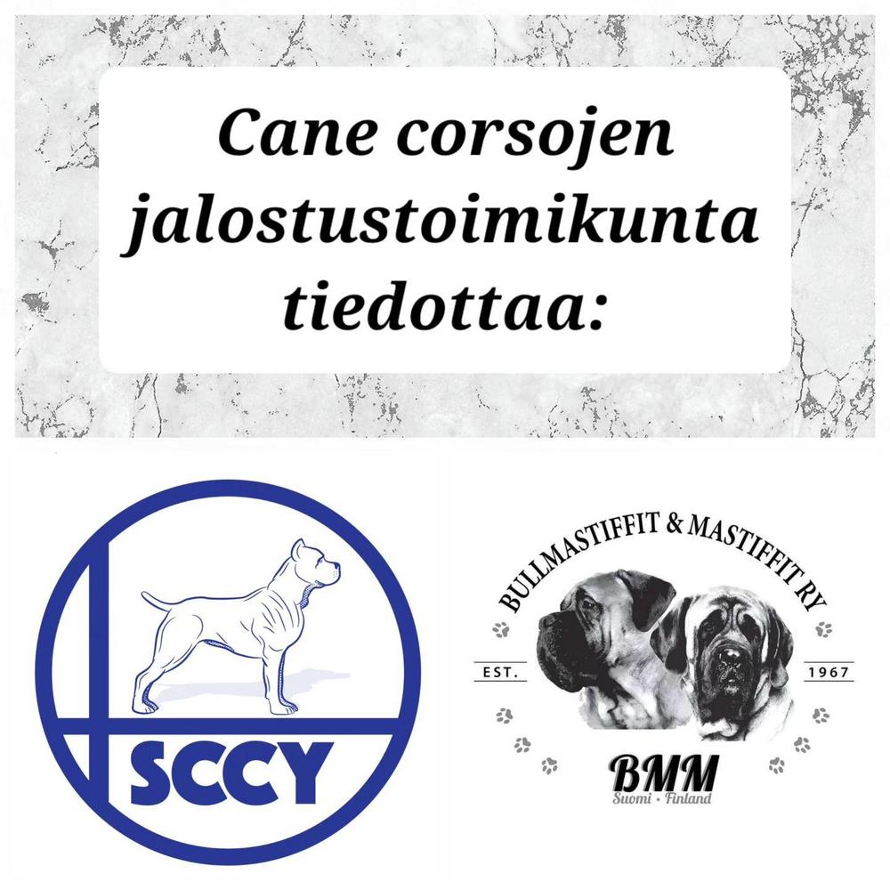 cane corsojen jalostustoimikunta tiedottaa, SCCY:n ja BMMry:n logot