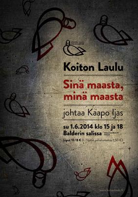 Juliste: Sinä maasta, minä maasta -konsertti v. 2014.