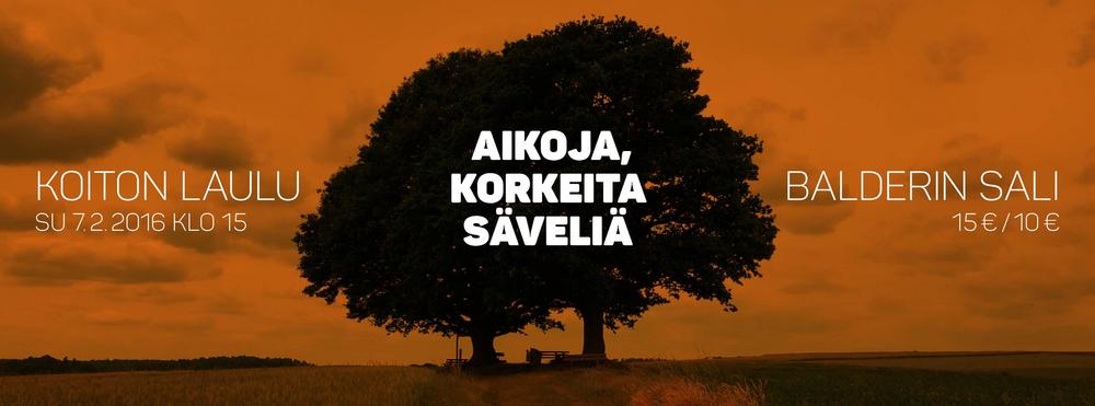 Juliste: Aikoja, korkeita säveliä -konsertti 2016.