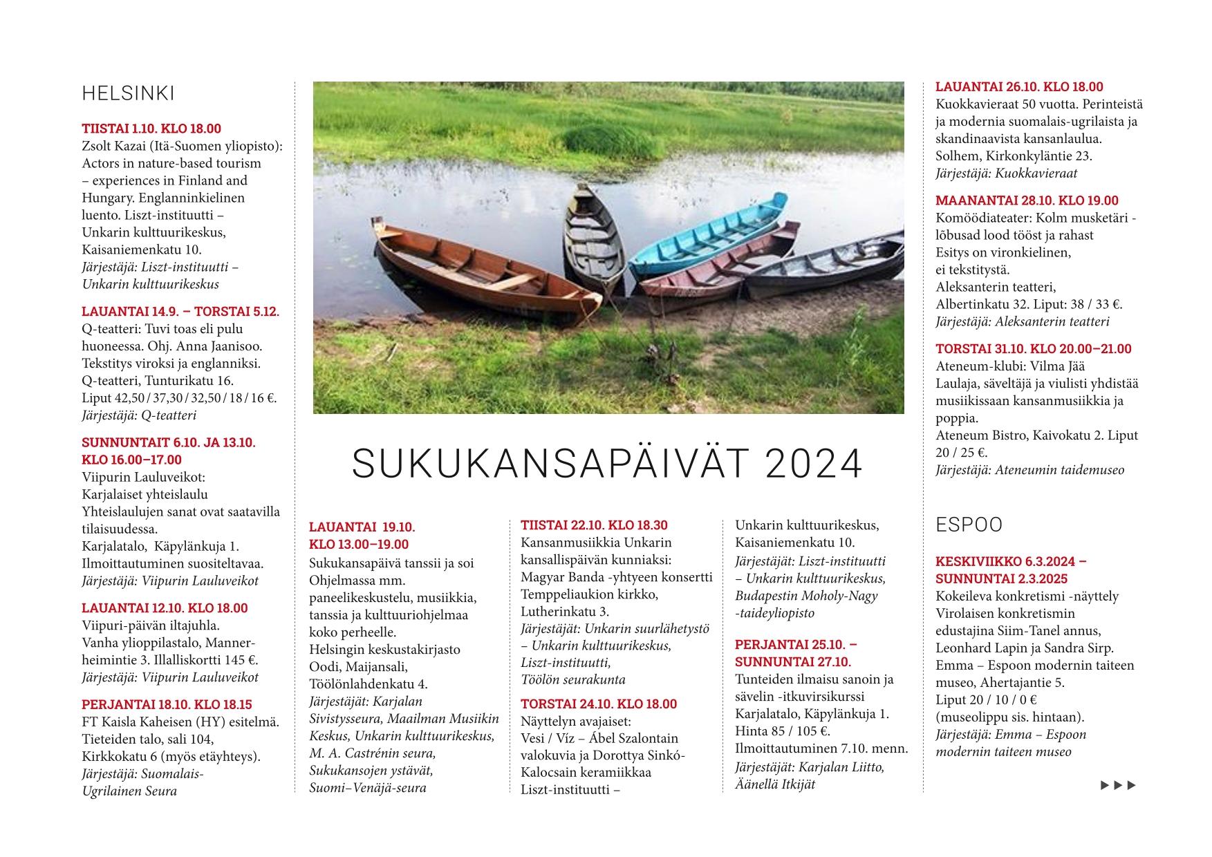 Sukukansapäivät 2024 ohjelma sivu 1
