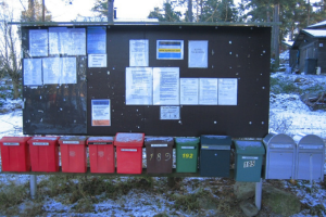 Postilaatikot rivissä.