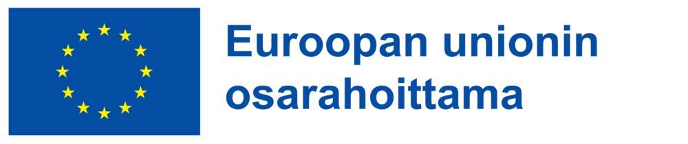 Euroopan Unionin osarahoittama logo, jossa EU-lippu