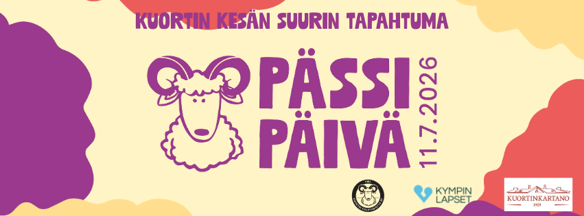 Pässipäivä & Pässi-iltamat Kuortissa 11.7.2026. Koko perheen kesäpäivä ja iltatapahtuma, livemusiikkia, ohjelmaa ja tunnelmaa Kuortinkartanolla. 50 % tuotosta Kympin Lapset ry:lle.